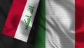 Italy and Iraq Realistic Flag Ã¢â¬â Fabric Texture Illustration